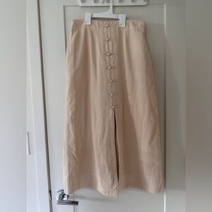 Sea NY Juni Cream Frog Closure Midi Skirt